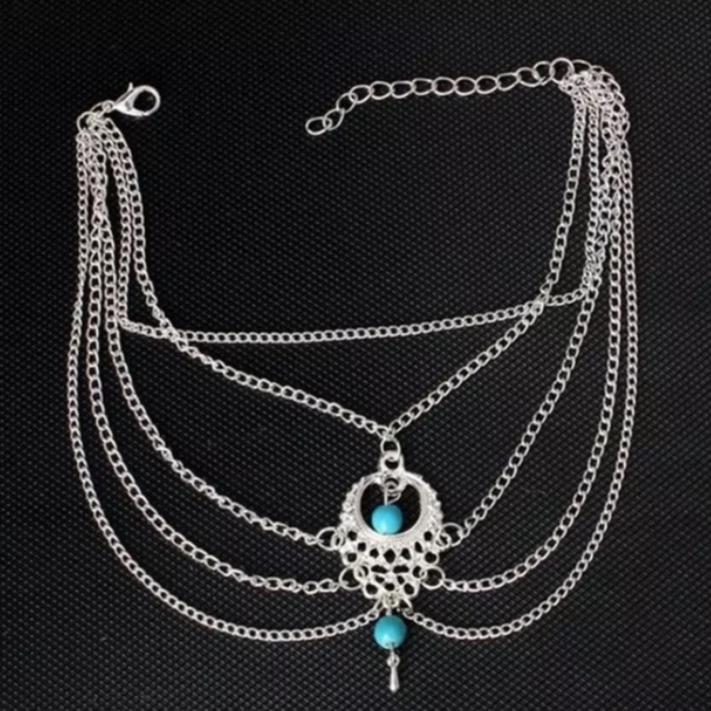 Green Bead Stone Magnetic Therapy Bracelet Anklet - Picture 3 of 4
